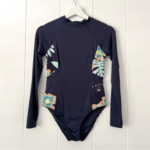 Roxy Onesie Long Sleeve UPF 50 One Piece Swimsuit - Picture 1 of 5